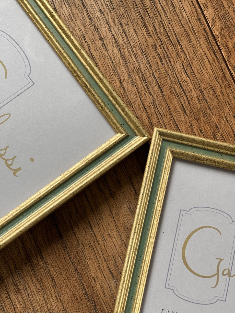 4x6 or 5x7 gold with soft green channel frame
