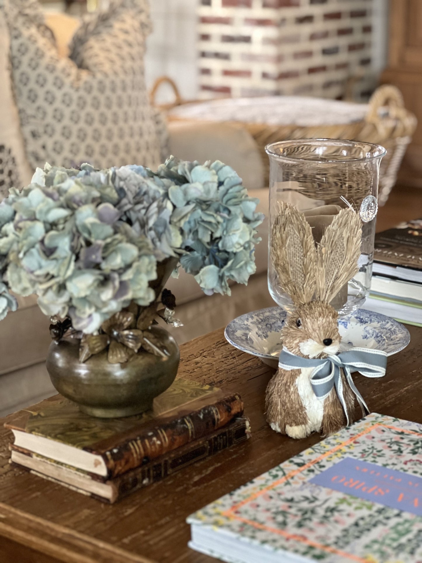antiqued gold vase with jeweled garland-2 sizes