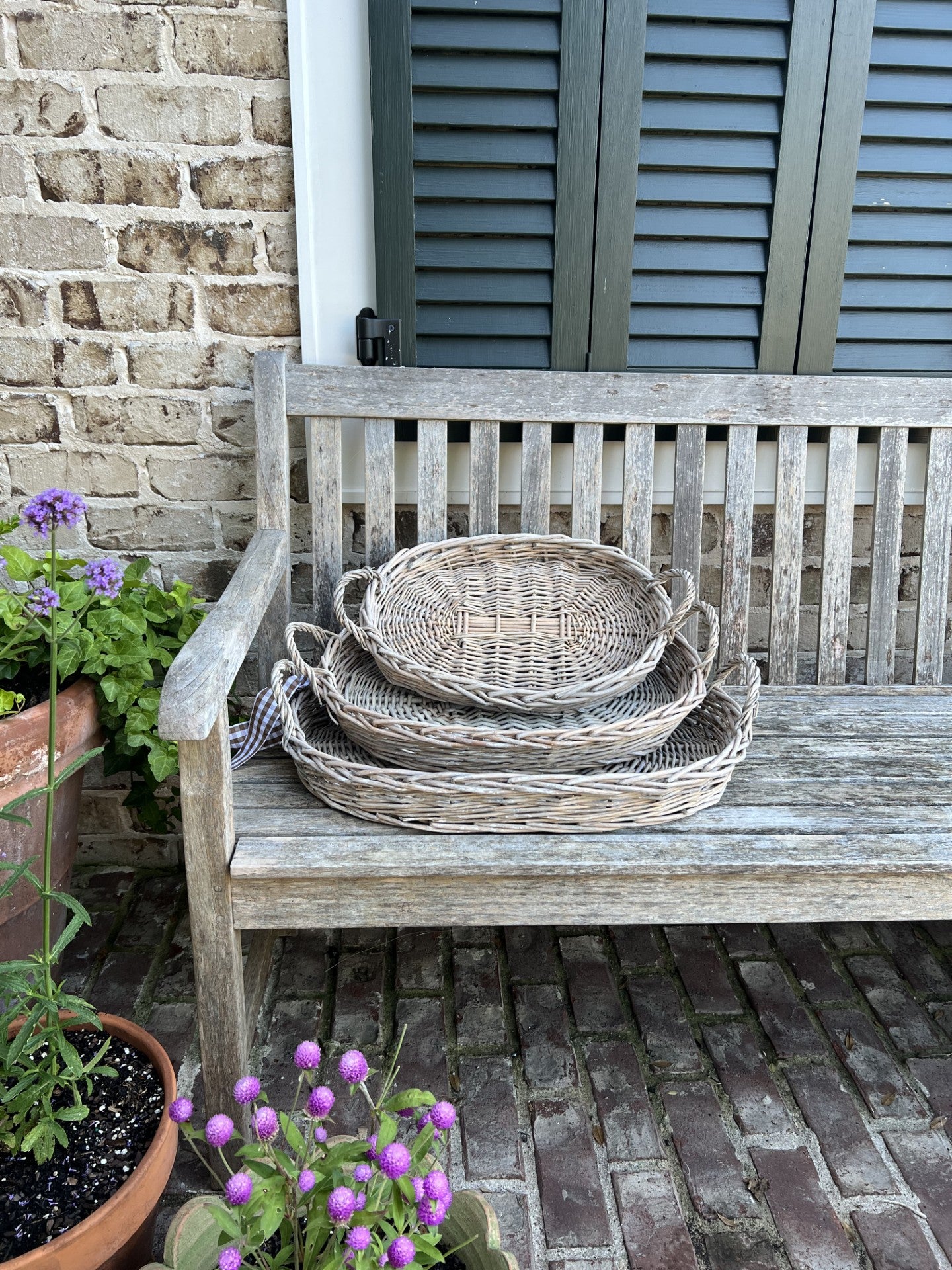 beautiful woven oval trays-set of 3