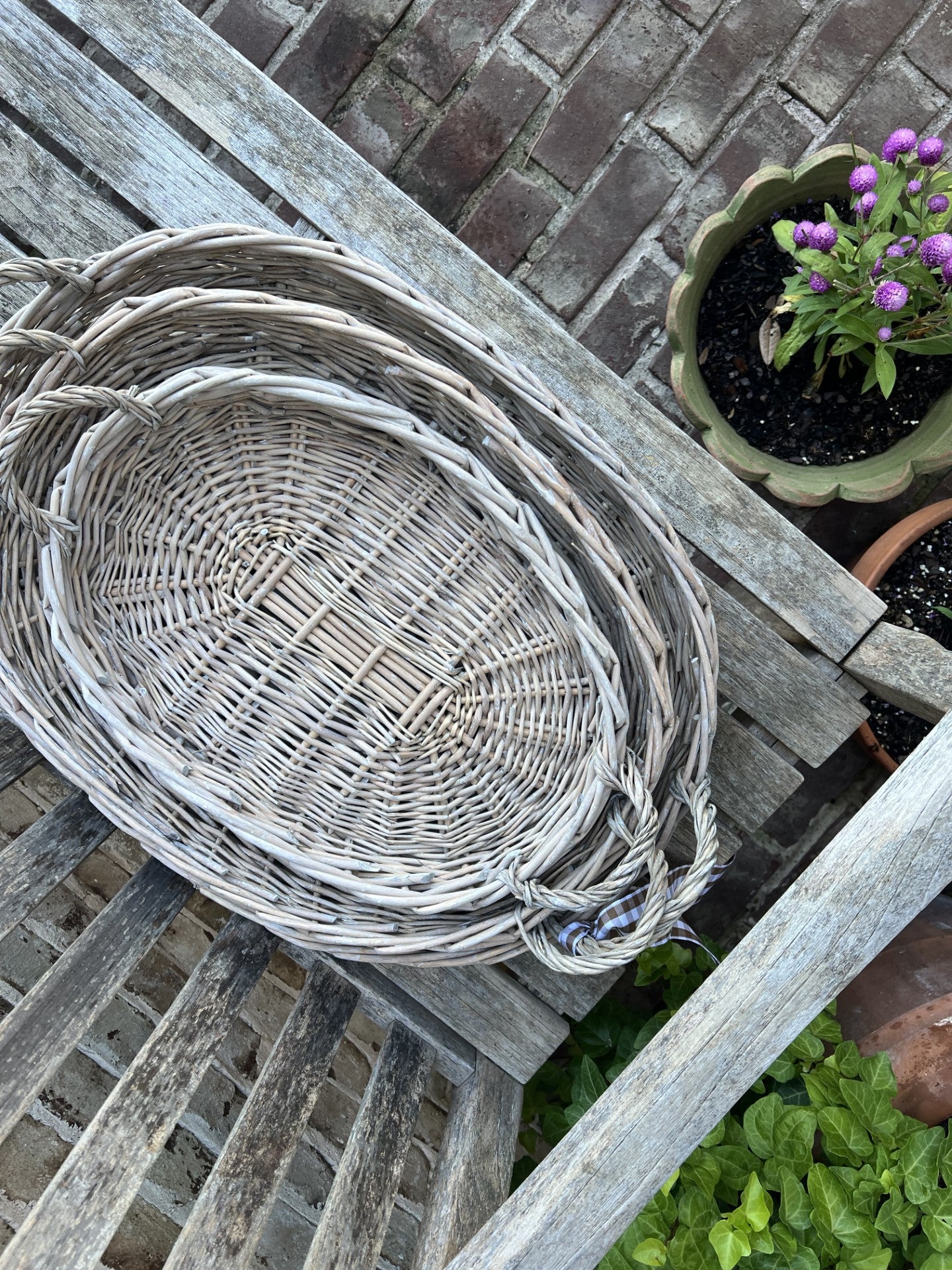 beautiful woven oval trays-set of 3