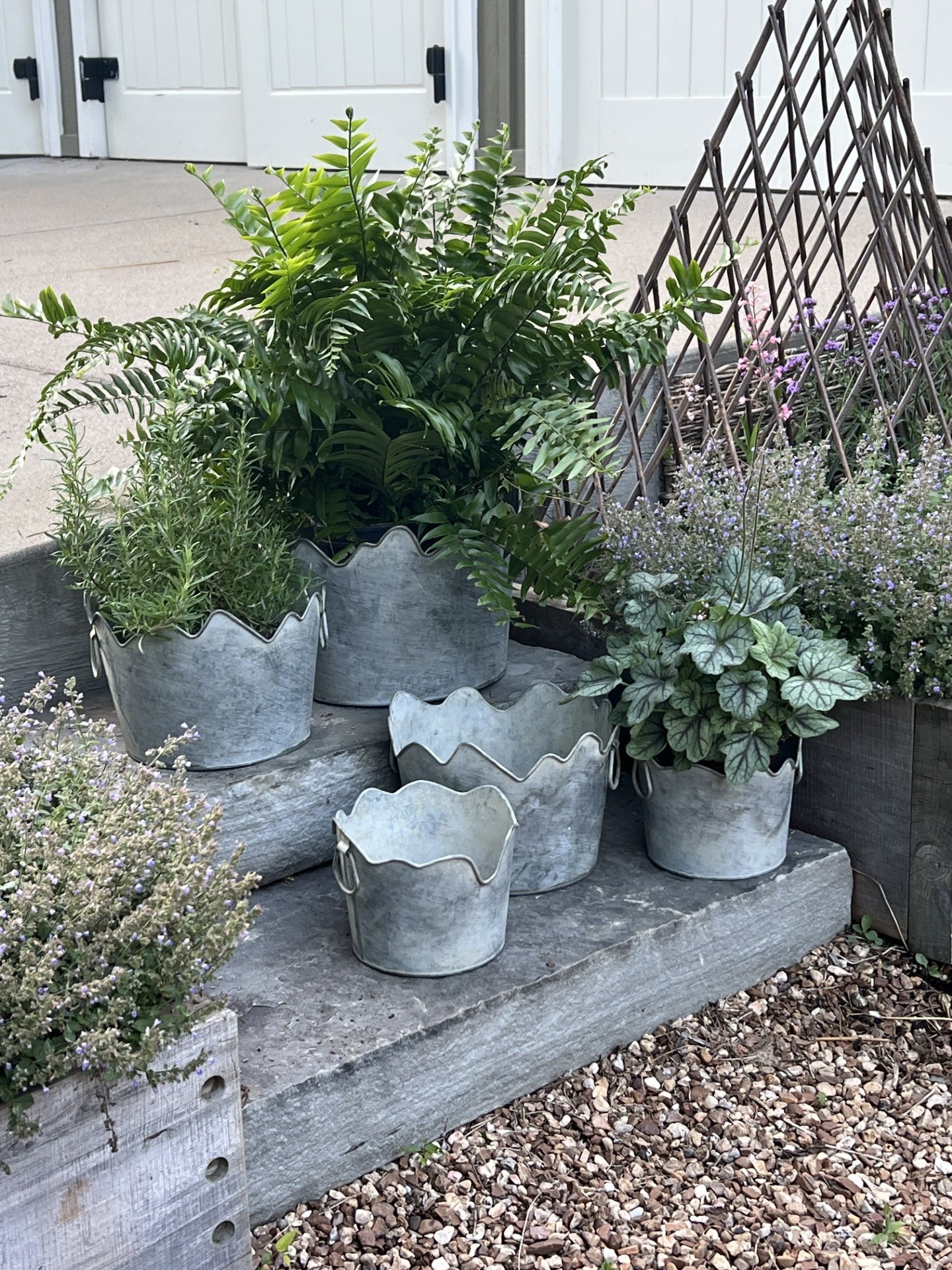 set of 3 cutest scallop metal planters