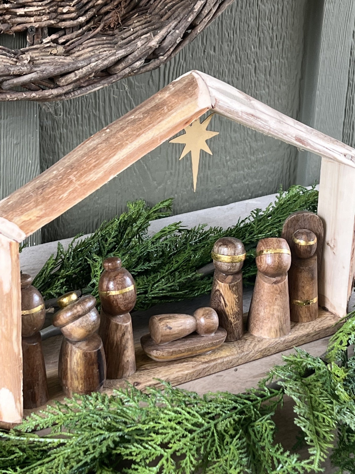 gorgeous wood nativity
