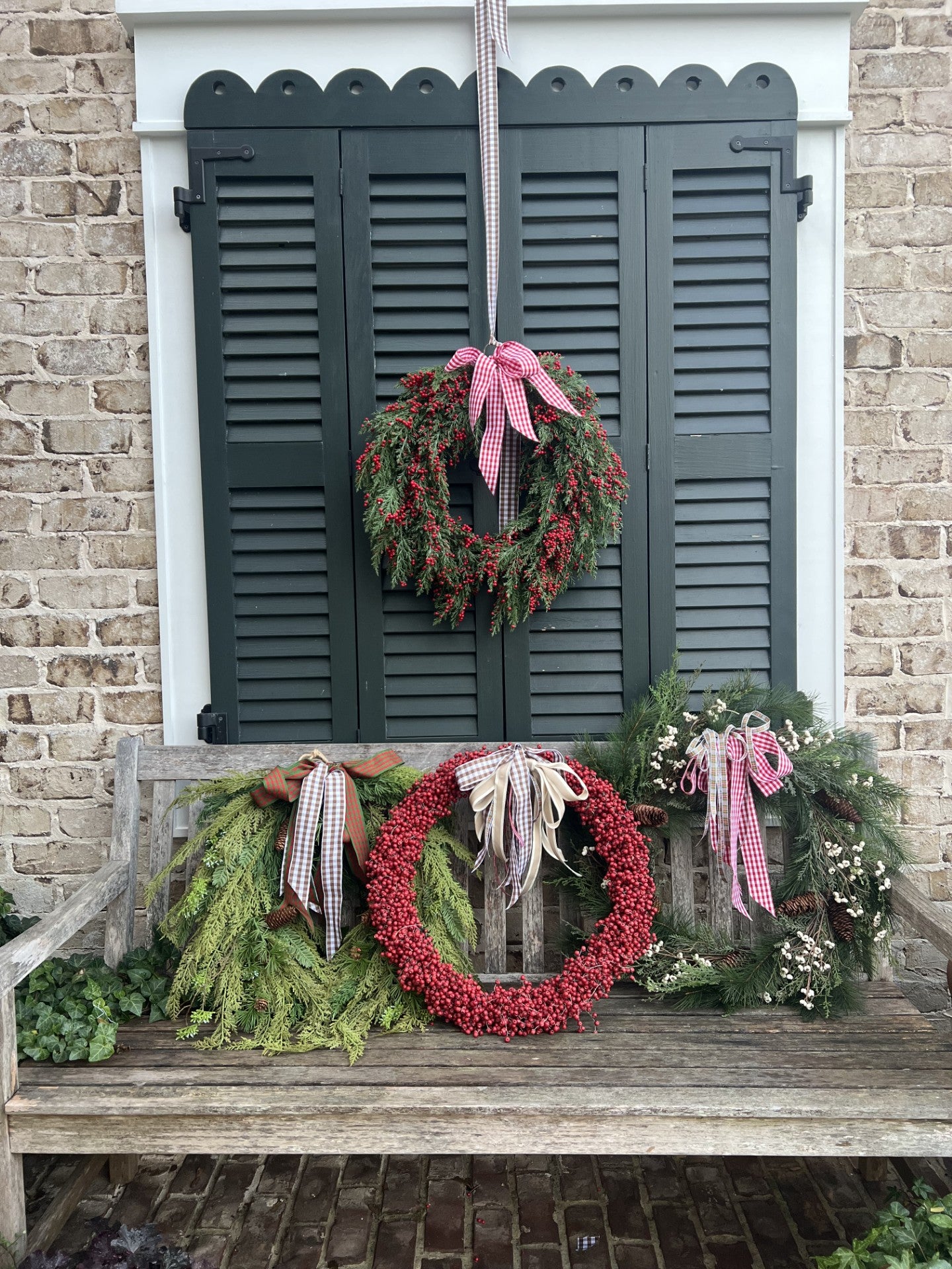 beautiful wreath with tiny red berries