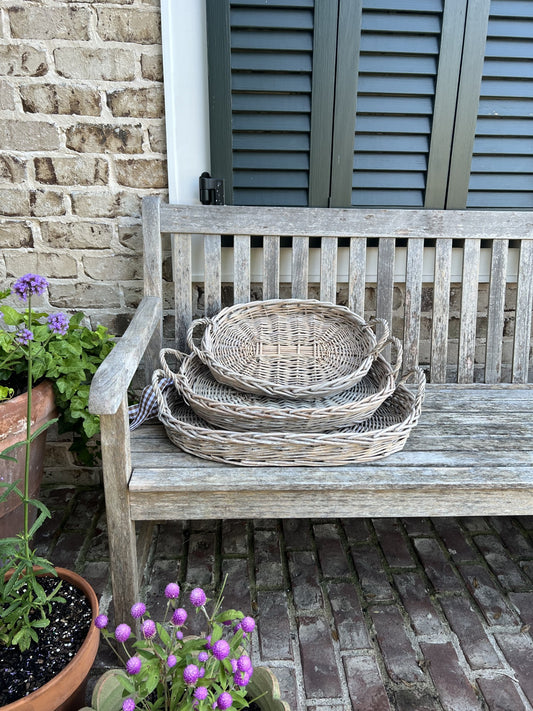 beautiful woven oval trays-set of 3