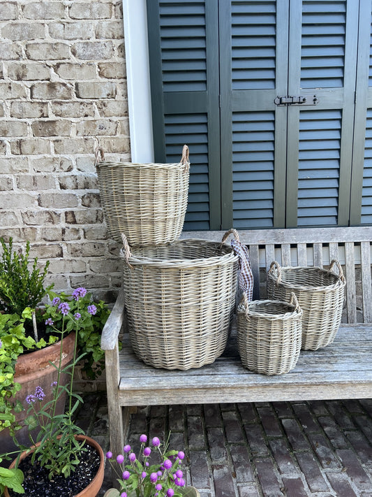 set of 4 stunning olive picking baskets