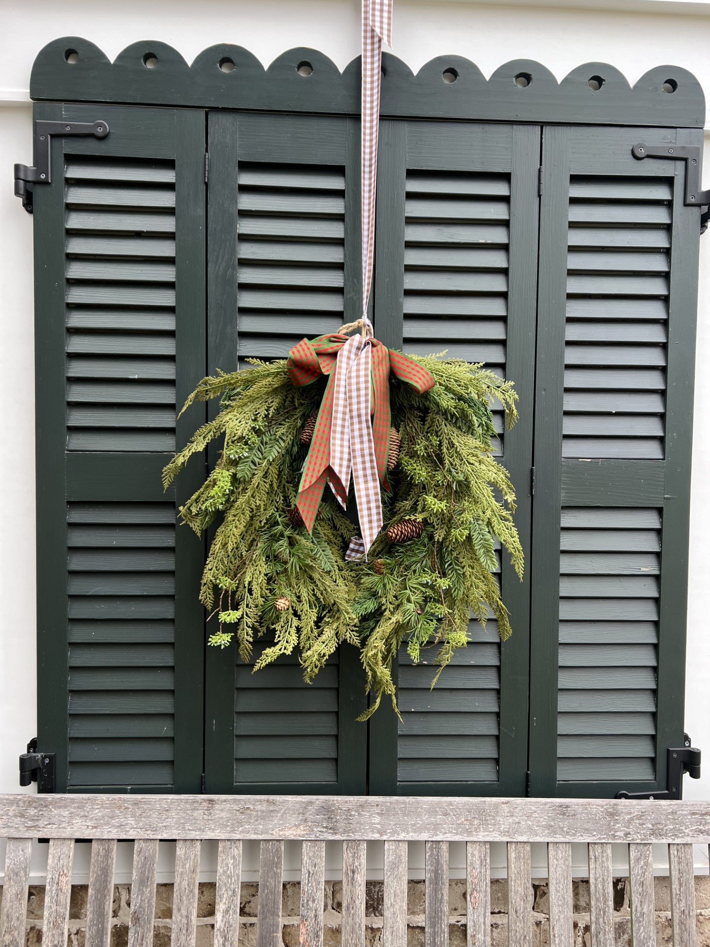 stunning oval cedar and pinecone wreath