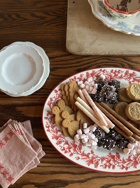 gorgeous Santa in sleigh oval platter