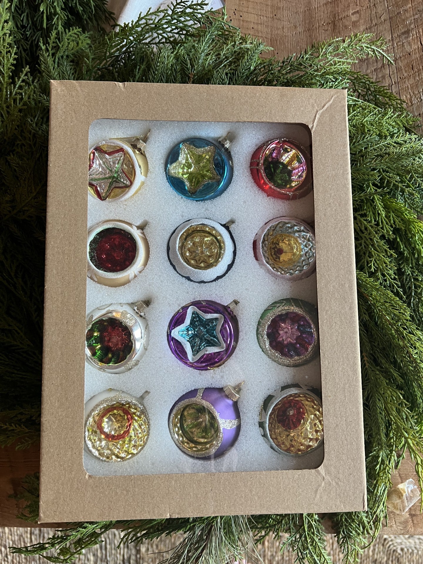 set of 12 beautiful colorful glass ornaments-set of 12