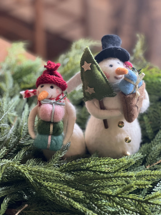 set of 2 cutie snowmen