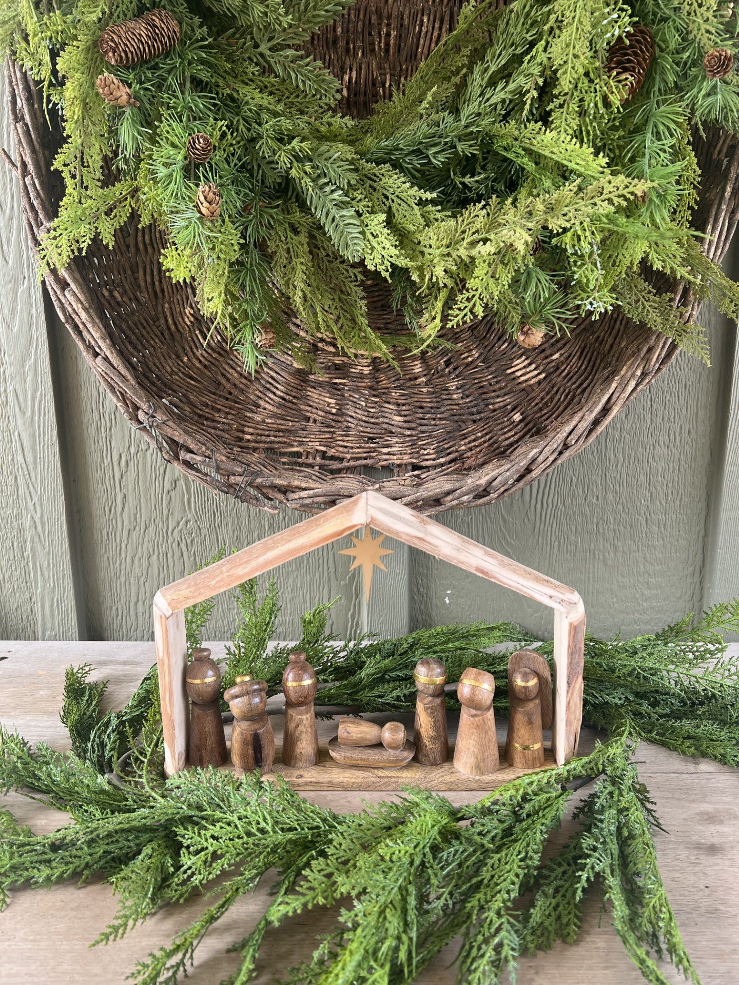 gorgeous wood nativity
