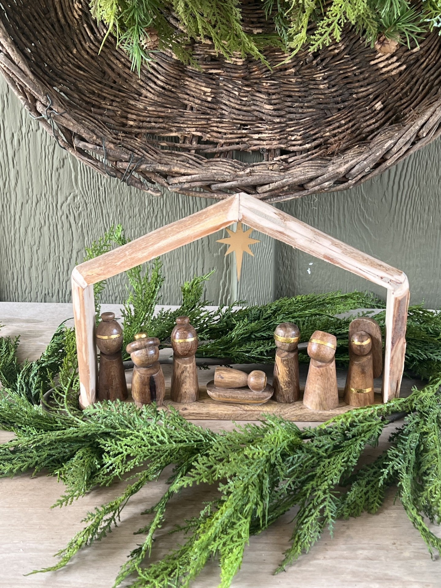 gorgeous wood nativity