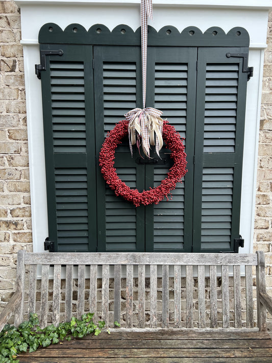 beautiful wooden berry wreath
